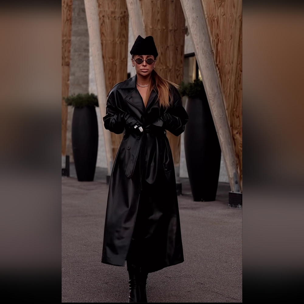 NWT. Zara Faux Leather Trench.